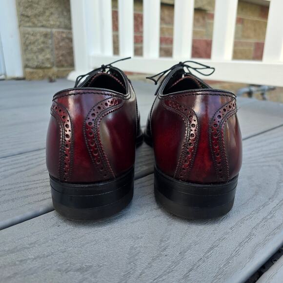 Florsheim Imperial Leather Oxford brogue Cap Toe dress Shoes Burgundy, Size 11